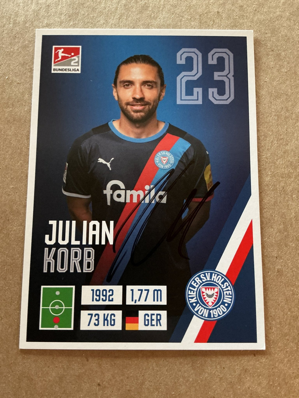 Julian Korb, Germany 🇩🇪 Holstein Kiel 2021/22 hand signed - Autographs-World