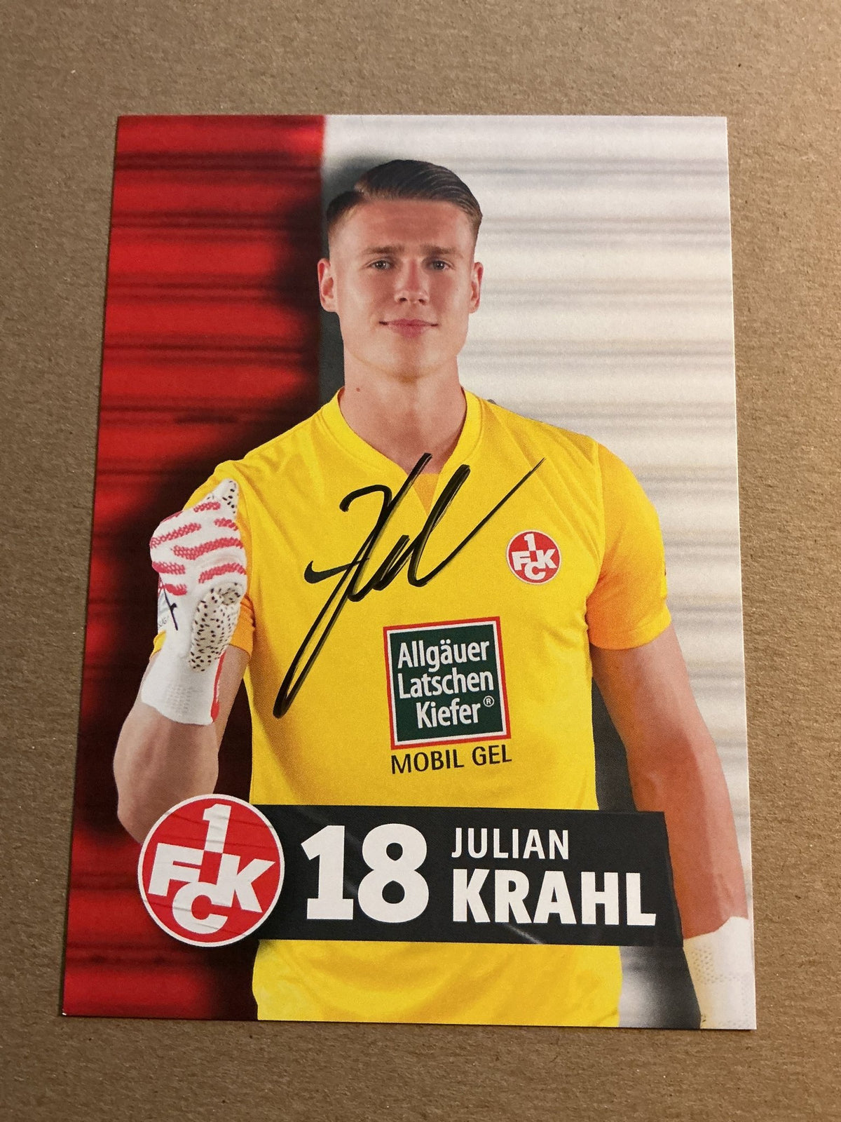 Julian Krahl, Germany 🇩🇪 1.FC Kaiserslautern 2023/24 hand signed - Autographs-World