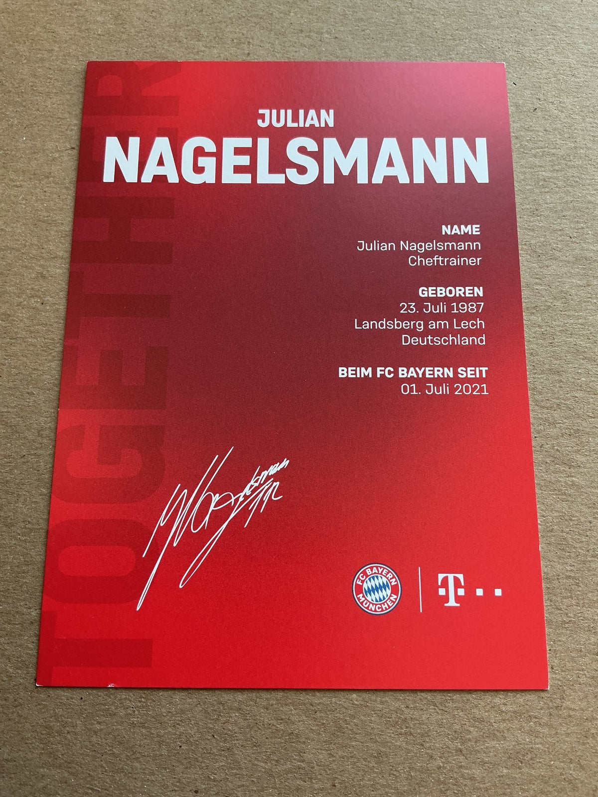 Julian Nagelsmann, Germany 🇩🇪 FC Bayern München 2021/22 hand signed - Autographs-World