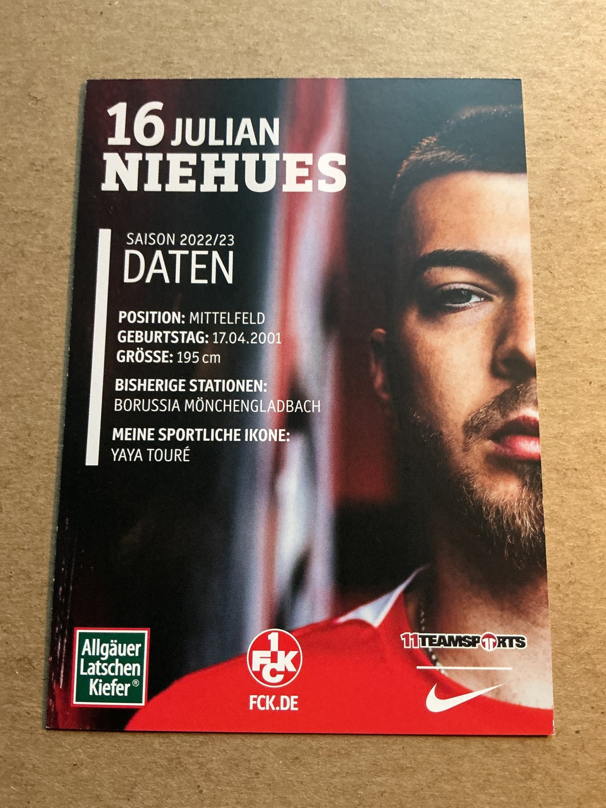 Julian Niehues, Germany 🇩🇪 1.FC Kaiserslautern 2022/23 hand signed - Autographs-World