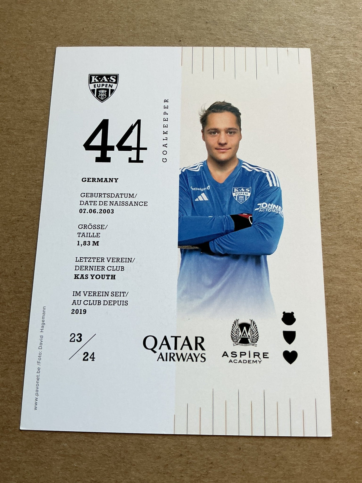 Julian Renner, Germany 🇩🇪 KAS Eupen 2023/24 hand signed - Autographs-World