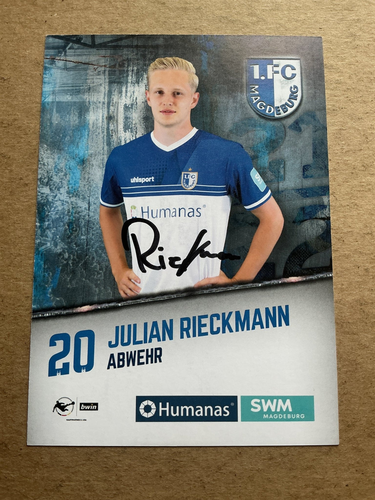 Julian Rieckmann, Germany 🇩🇪 1.FC Magdeburg 2021/22 hand signed - Autographs-World