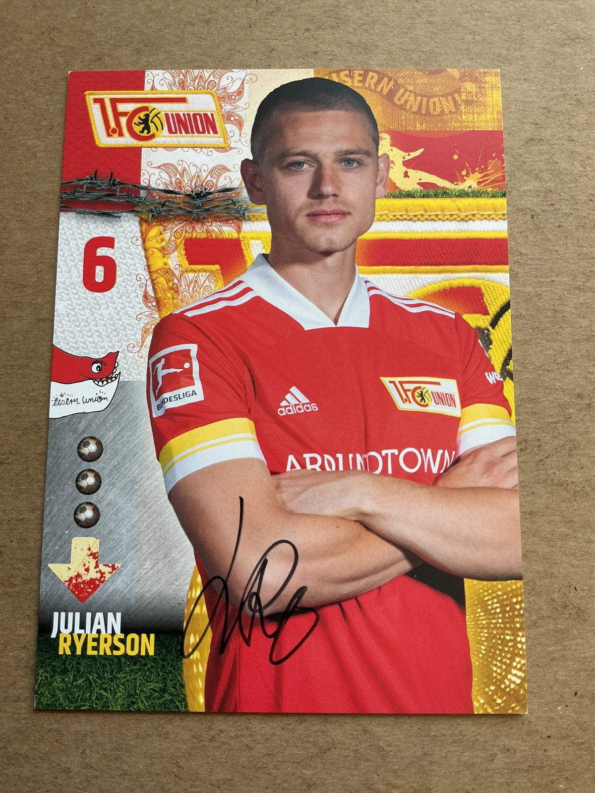 Julian Ryerson, Norway 🇳🇴 1.FC Union Berlin 2020/21 hand signed - Autographs-World