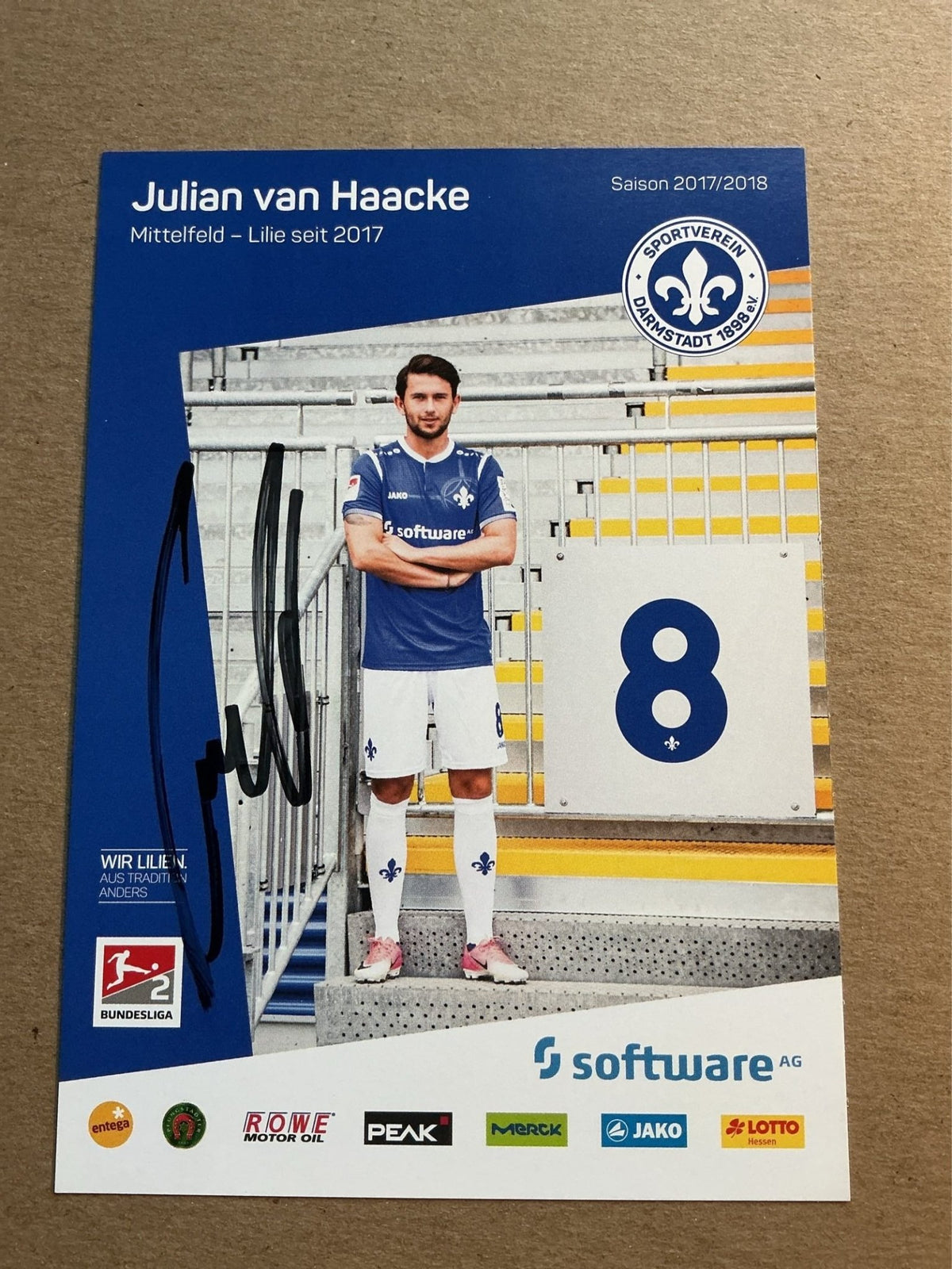 Julian van Haacke, Germany 🇩🇪 SV Darmstadt 98 2017/18 hand signed - Autographs-World