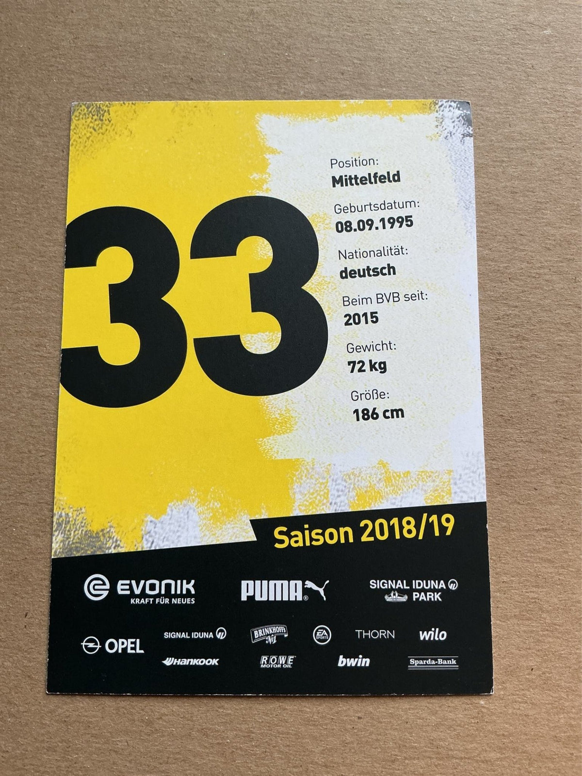 Julian Weigl, Germany 🇩🇪 Borussia Dortmund 2018/19 hand signed - Autographs-World