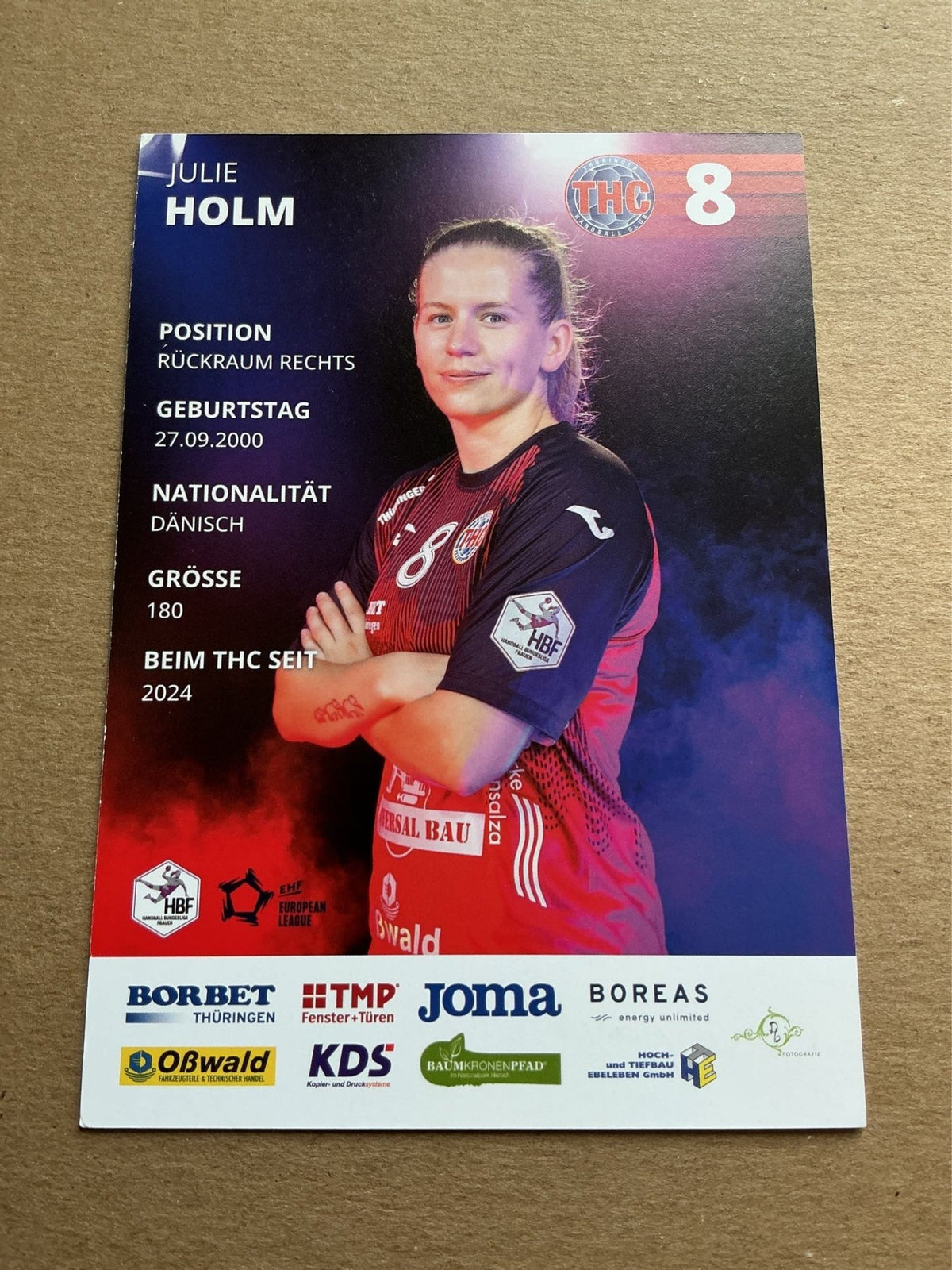 Julie Holm, Denmark 🇩🇰 Thüringer HC 2024/25 hand signed - Autographs-World