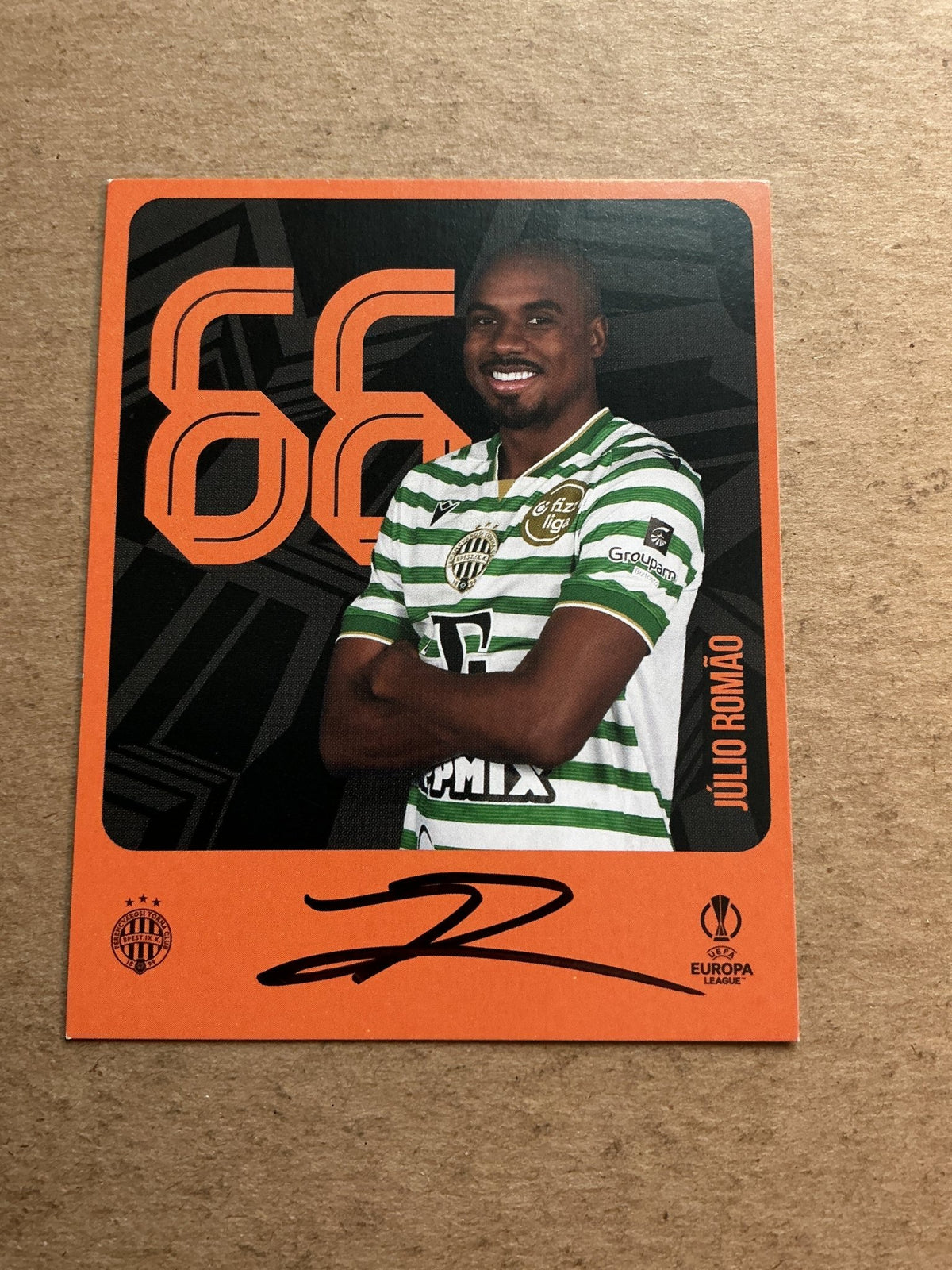 Júlio Romão, Brazil 🇧🇷 Ferencvaros 2025/26 hand signed - Autographs-World
