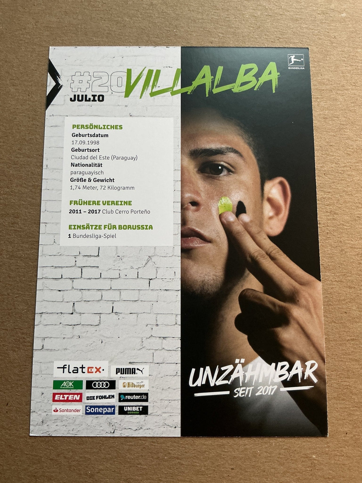 Julio Villalba, Paraguay 🇵🇾 Borussia Mönchengladbach 2020/21 hand signed - Autographs-World