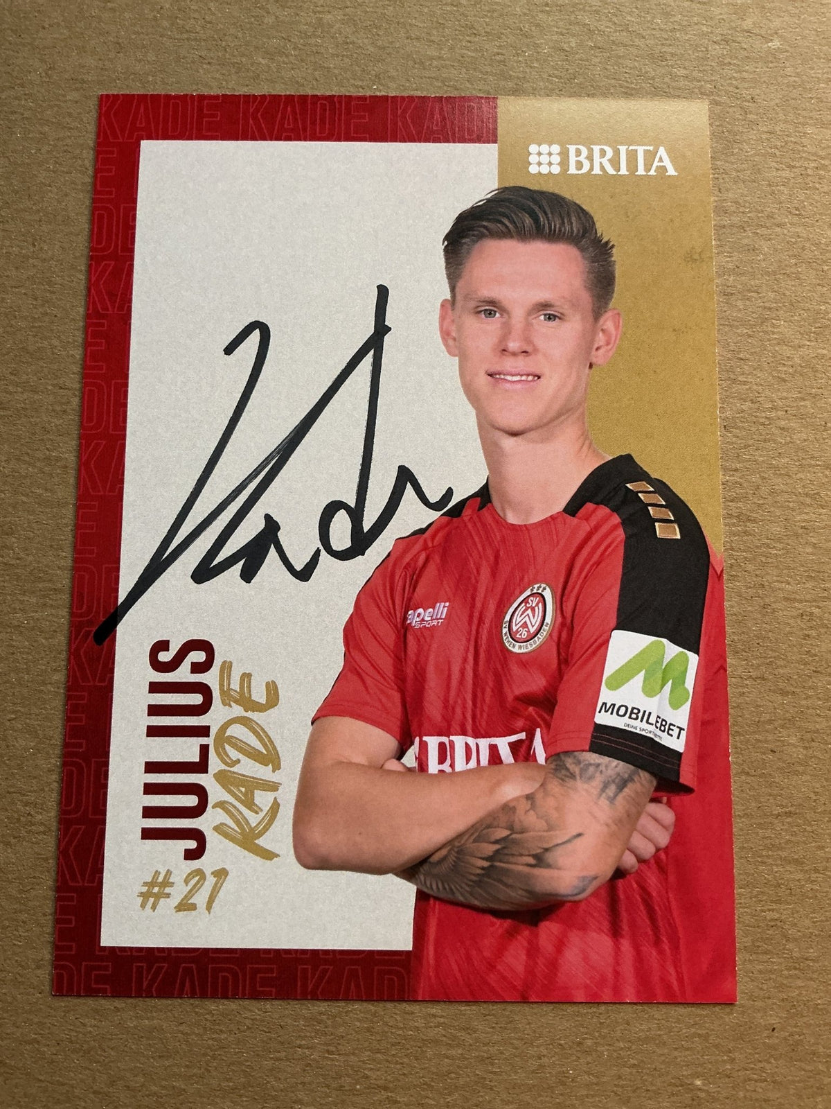 Julius Kade, Germany 🇩🇪 SV Wehen Wiesbaden 2023/24 hand signed - Autographs-World