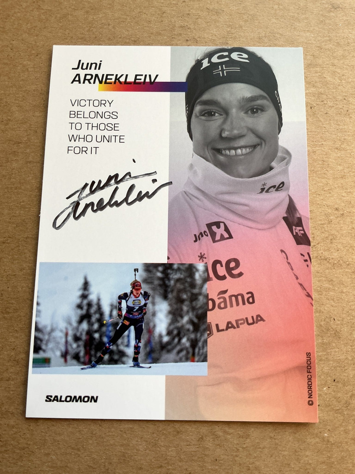 Juni Arnekleiv, Norway 🇳🇴 Biathlon Winter 2023/24 hand signed - Autographs-World