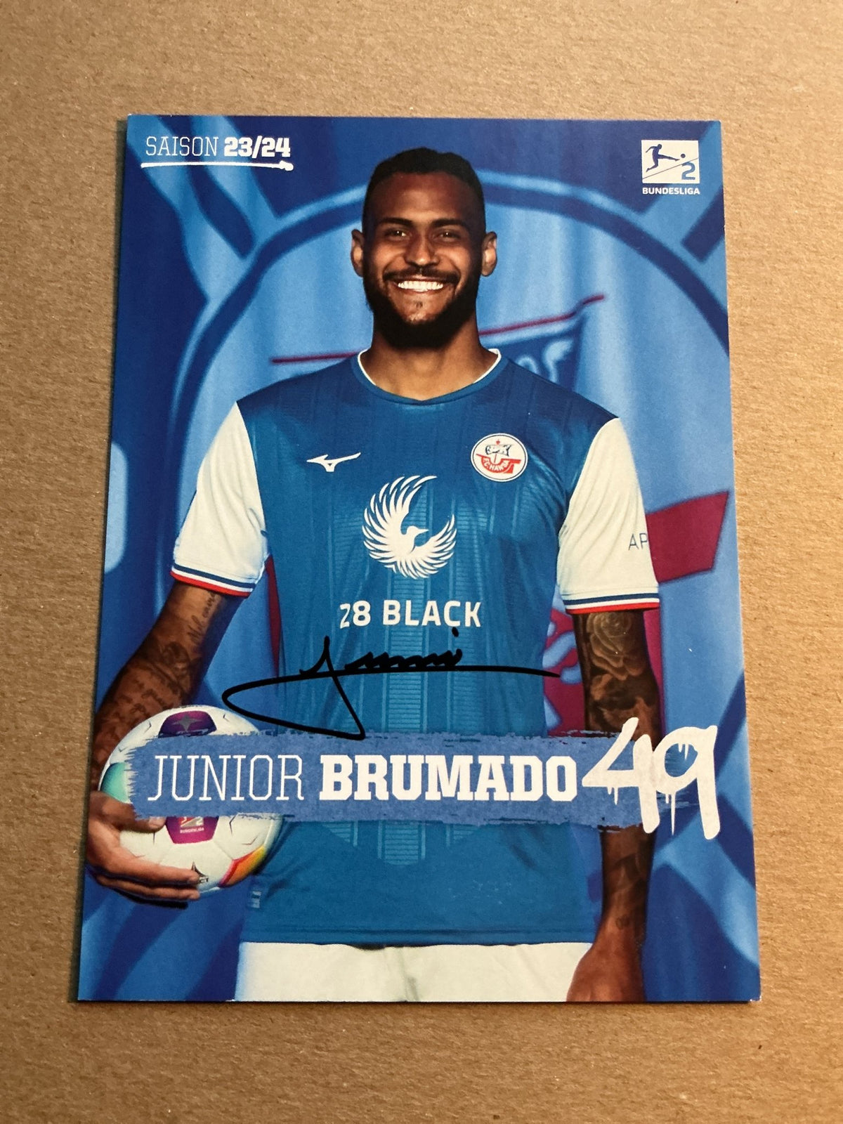Junior Brumado, Brazil 🇧🇷 Hansa Rostock 2023/24 hand signed - Autographs-World