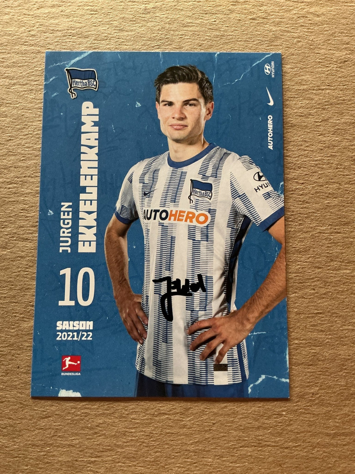 Jurgen Ekkelenkamp, Netherlands 🇳🇱 Hertha BSC Berlin 2021/22 hand signed - Autographs-World