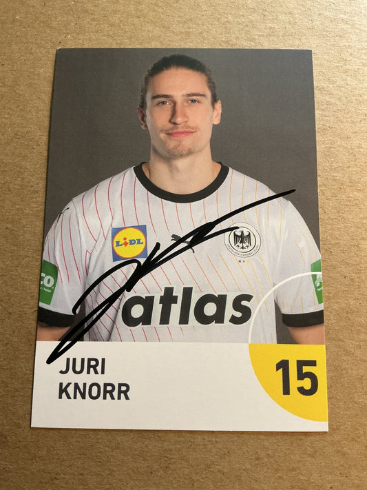 Juri Knorr, Germany 🇩🇪 Handball Sports 2025 hand signed - Autographs-World