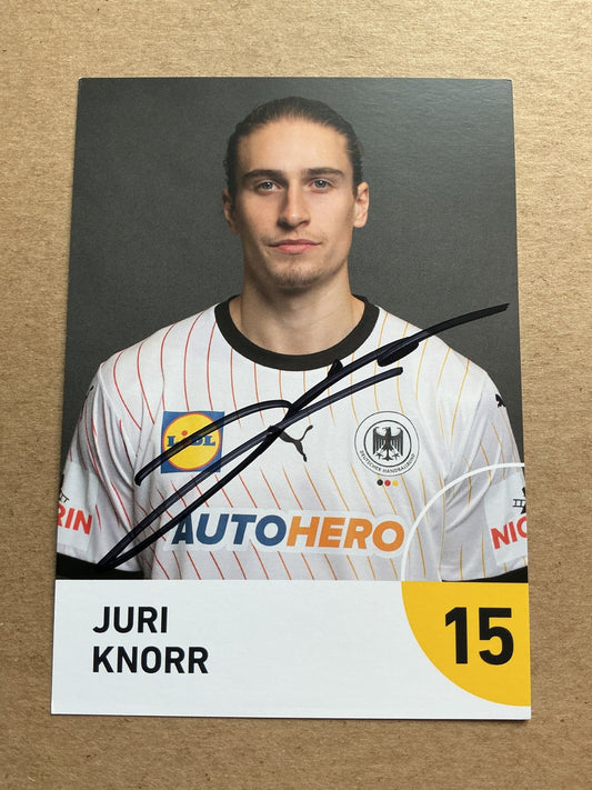 Juri Knorr, Germany 🇩🇪 Handball Summer Olympics 2024 hand signed - Autographs-World