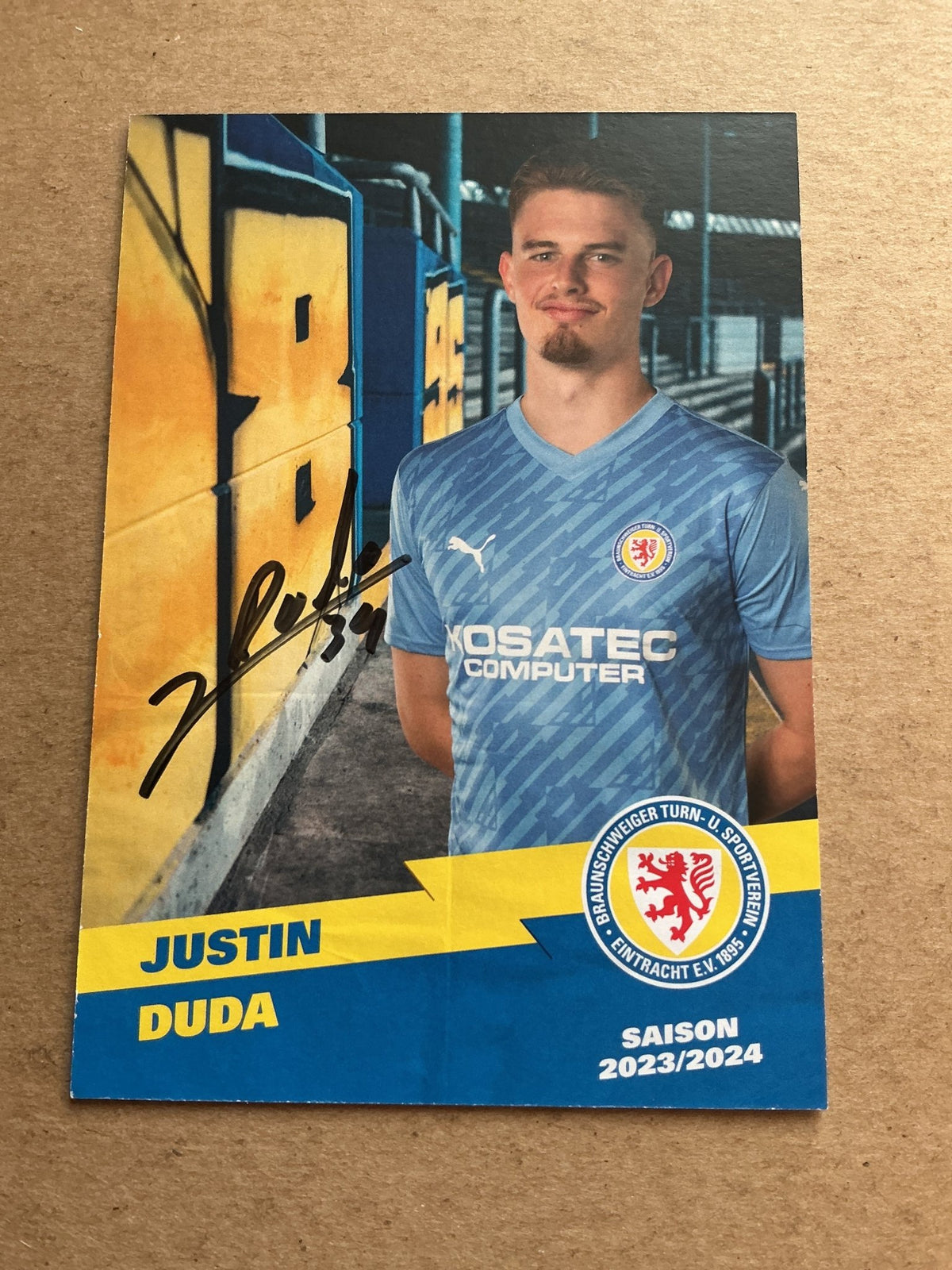 Justin Duda, Germany 🇩🇪 Eintracht Braunschweig 2023/24 hand signed - Autographs-World