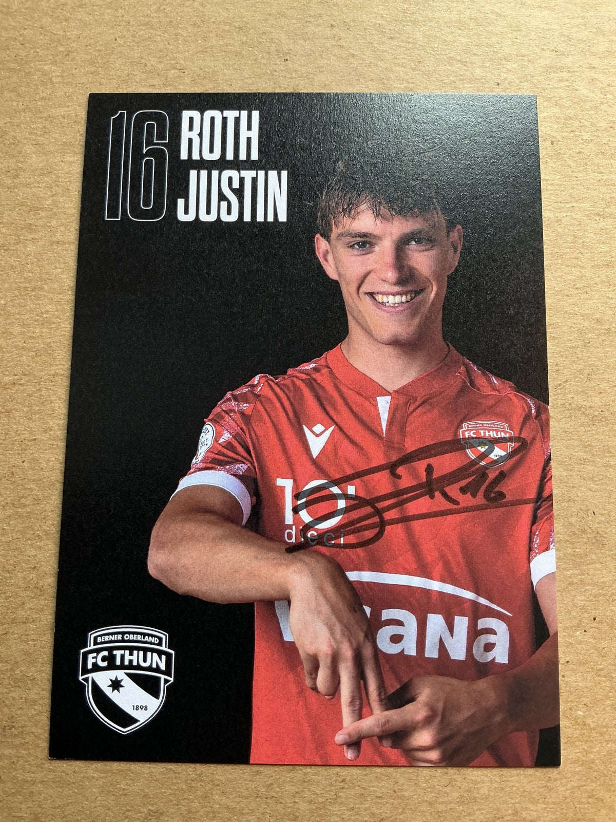 Justin Roth, Switzerland 🇨🇭 FC Thun 2024/25 hand signed - Autographs-World