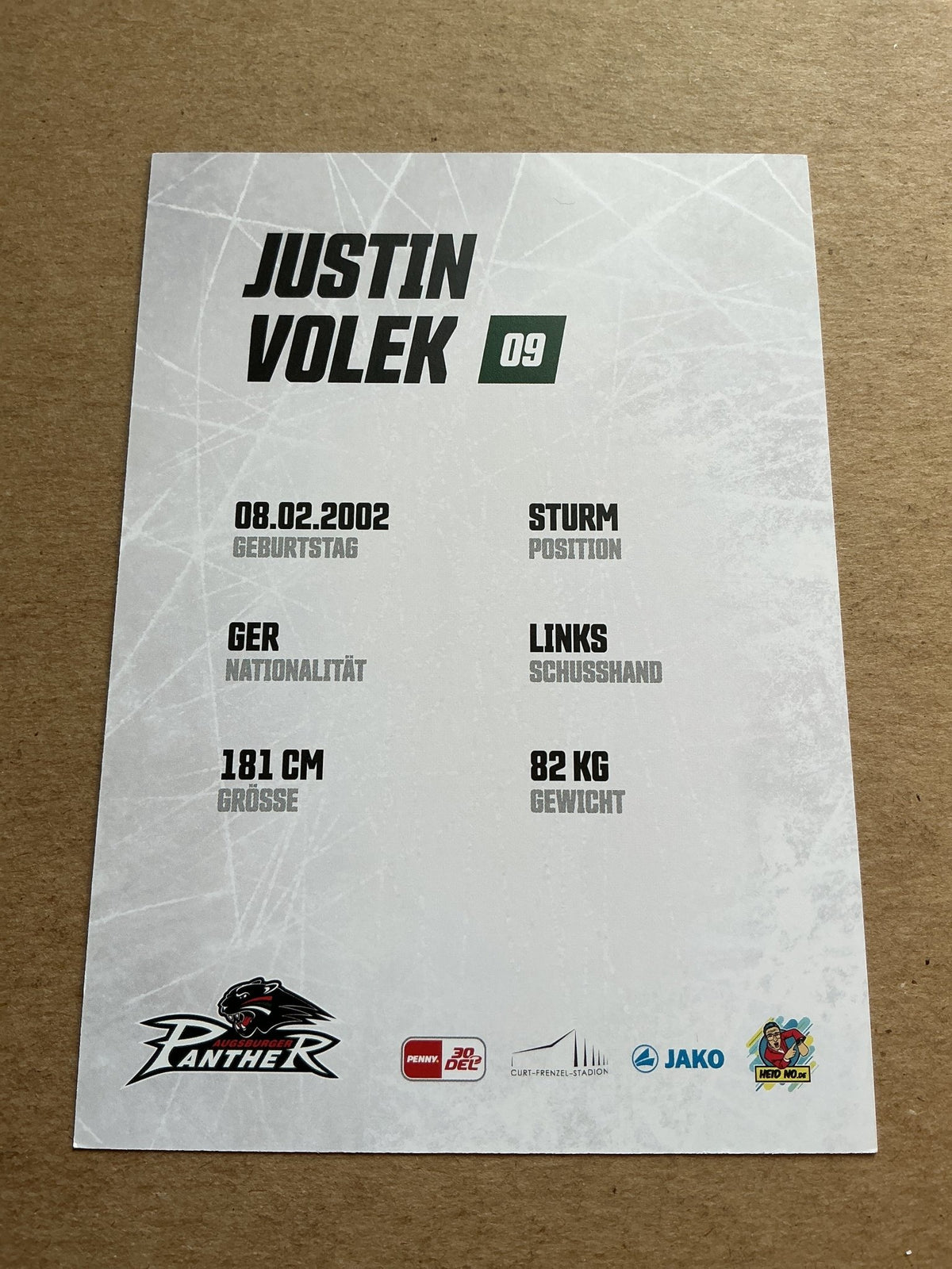 Justin Volek, Germany 🇩🇪 Augsburg Panther 2023/24 hand signed - Autographs-World