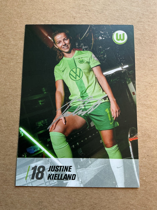 Justine Kielland, Norway 🇳🇴 VfL Wolfsburg 2024/25 hand signed - Autographs-World