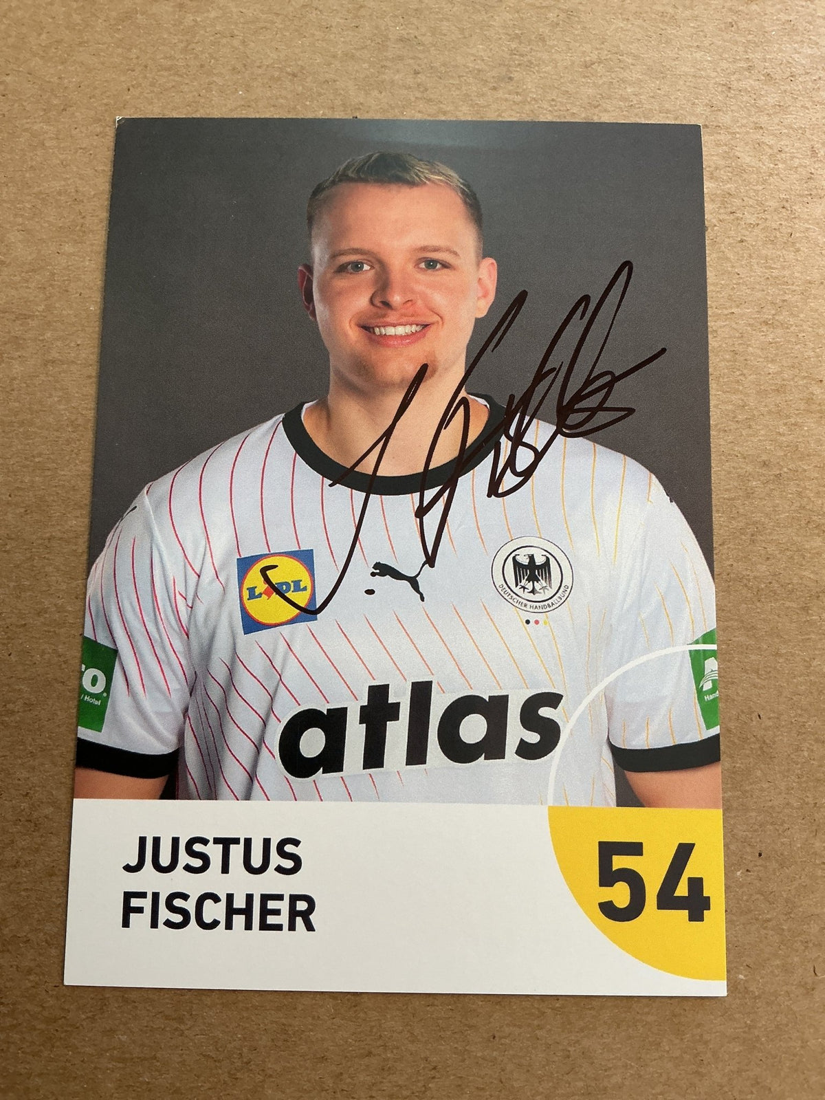 Justus Fischer, Germany 🇩🇪 Handball Sports 2025 hand signed - Autographs-World