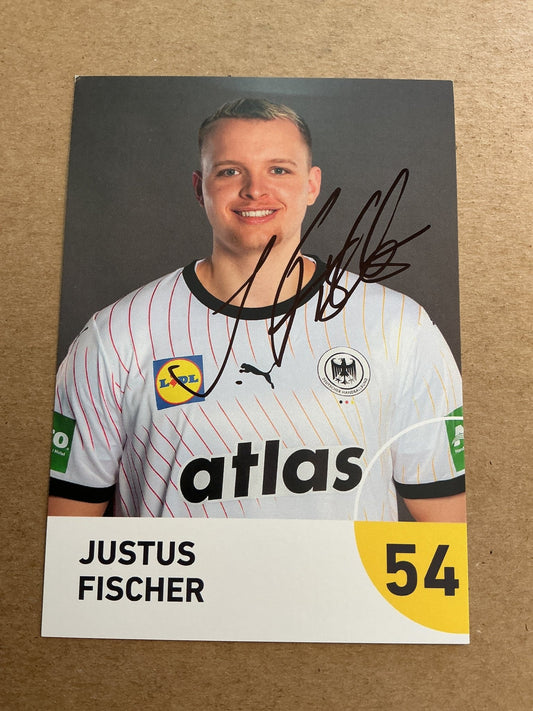Justus Fischer, Germany 🇩🇪 Handball Sports 2025 hand signed - Autographs-World