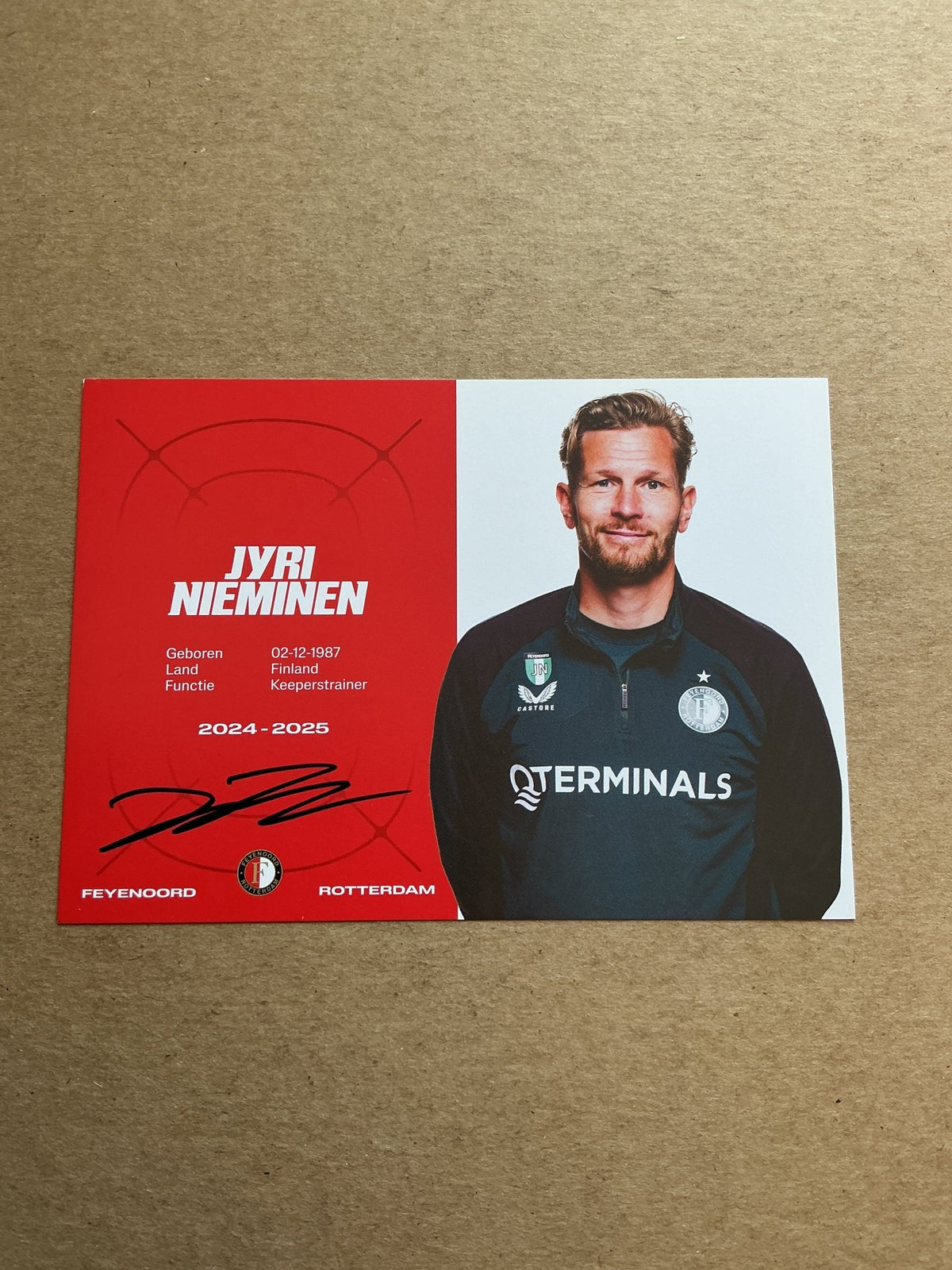 Jyri Nieminen, Finland 🇫🇮 Feyenoord Rotterdam 2024/25 hand signed - Autographs-World