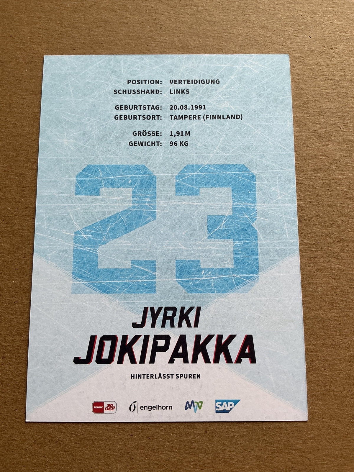 Jyrki Jokipakka, Finland 🇫🇮 Adler Mannheim 2023/24 hand signed - Autographs-World