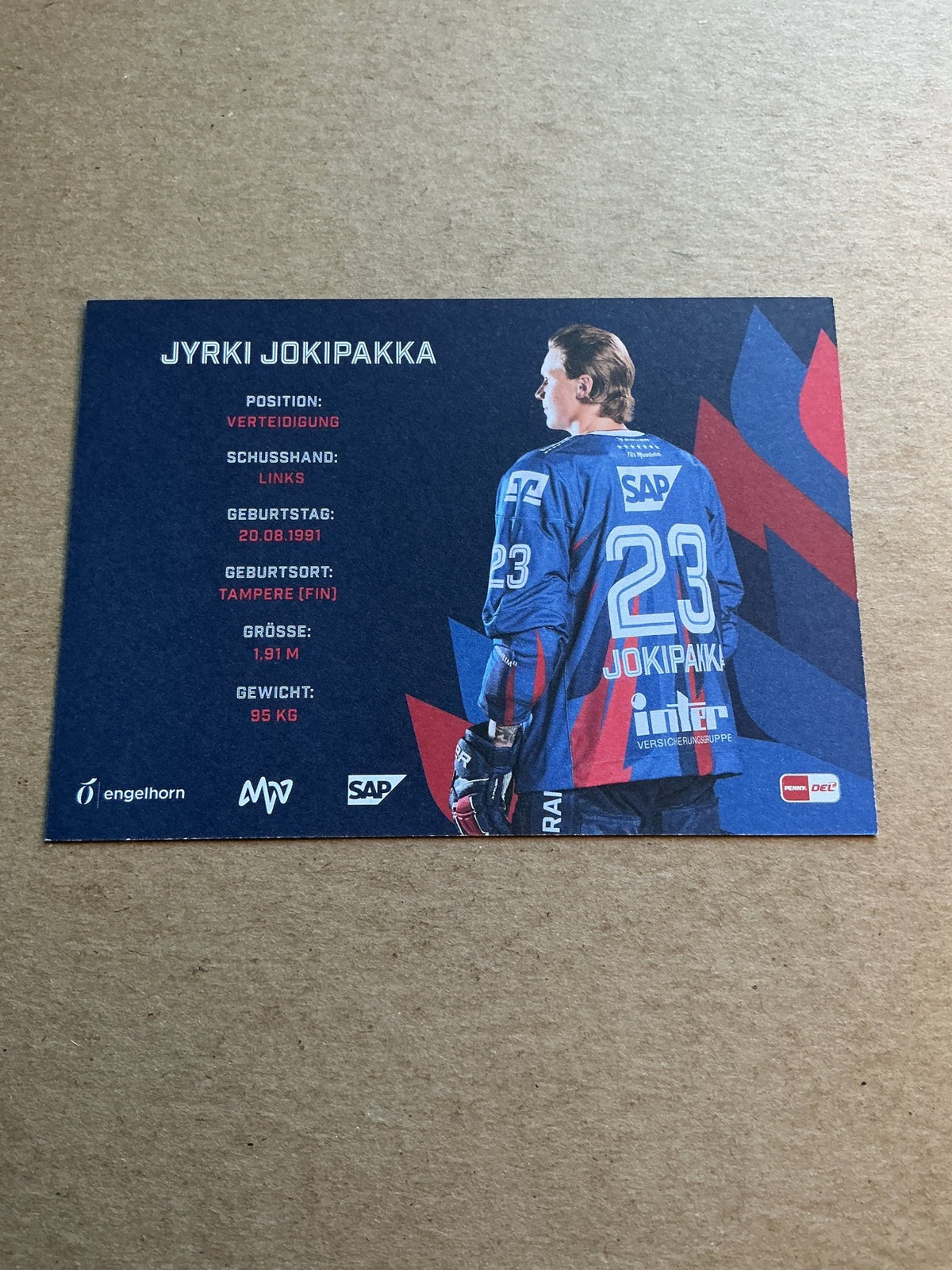 Jyrki Jokipakka, Finland 🇫🇮 Adler Mannheim 2024/25 hand signed - Autographs-World