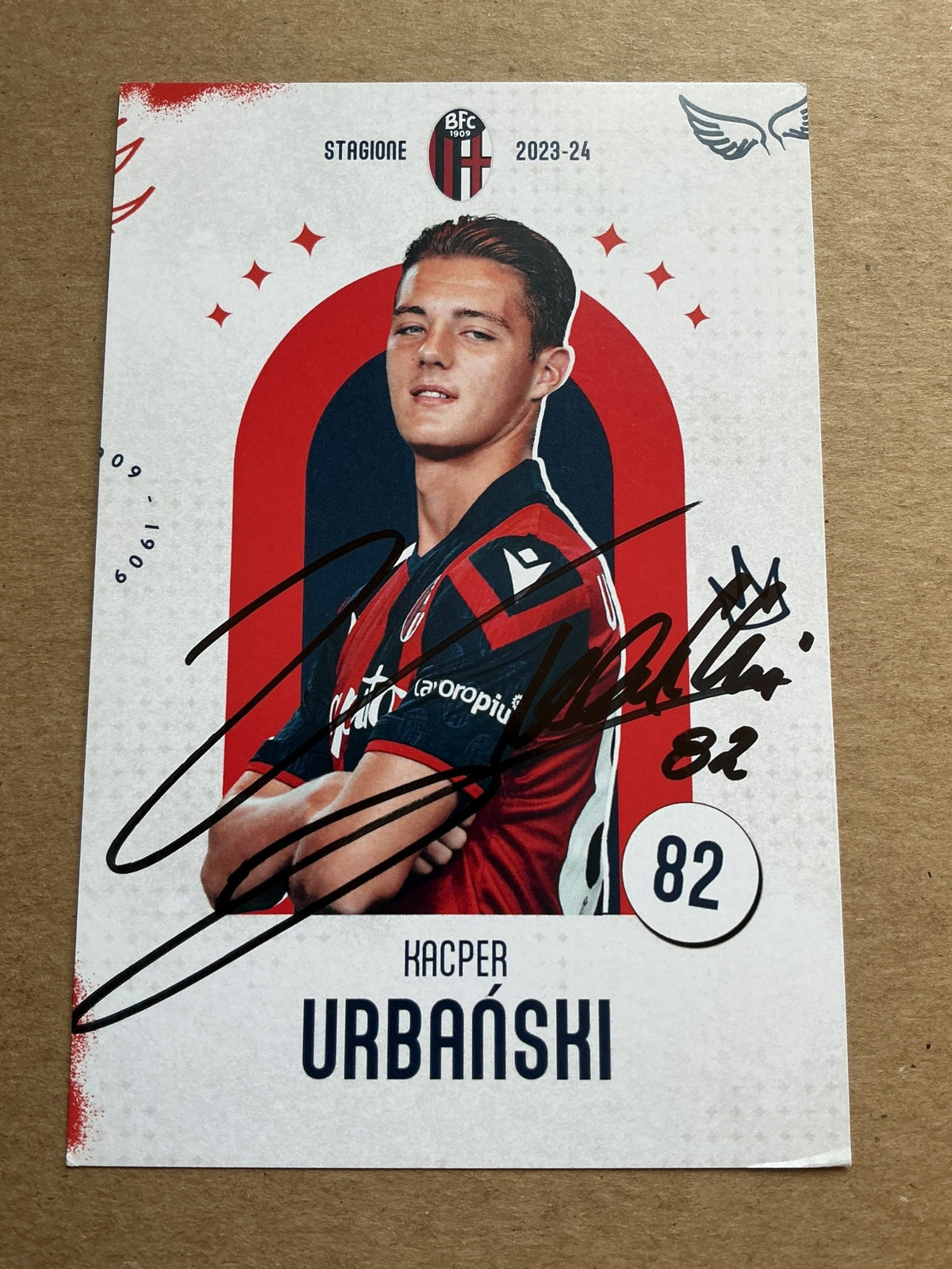 Kacper Urbanski, Poland 🇵🇱 Bologna FC 1909 2023/24 hand signed - Autographs-World