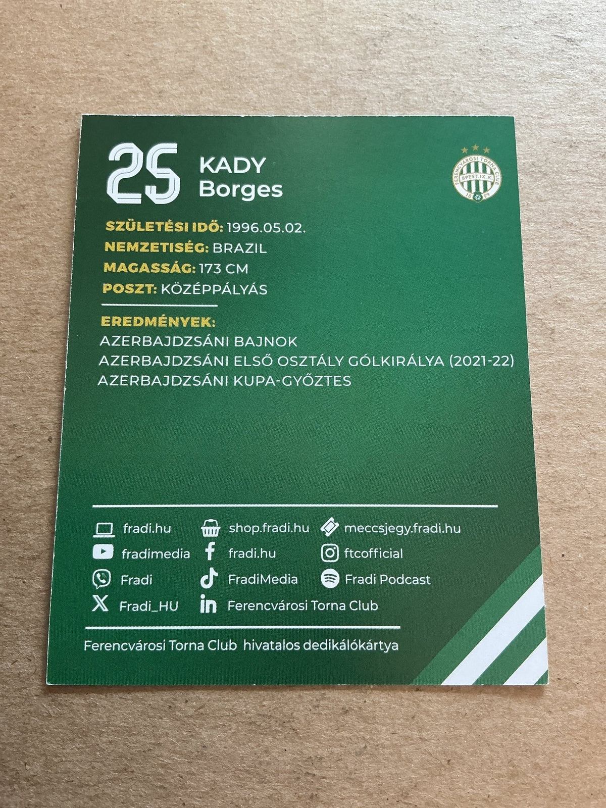 Kady Borges, Brazil 🇧🇷 Ferencvaros TC 2024/25 hand signed - Autographs-World