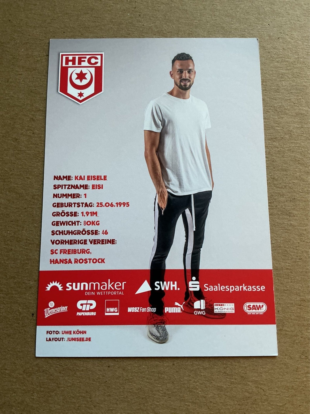 Kai Eisele, Germany 🇩🇪 Hallescher FC 2019/20 hand signed - Autographs-World