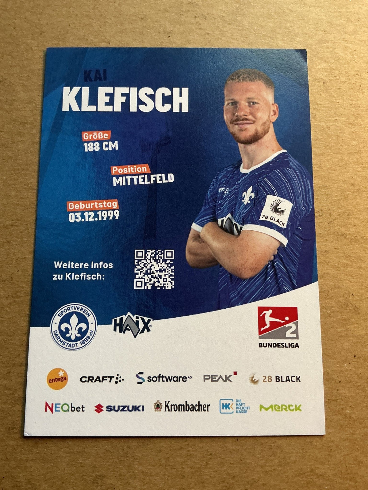 Kai Klefisch, Germany 🇩🇪 SV Darmstadt 98 2023/24 hand signed - Autographs-World