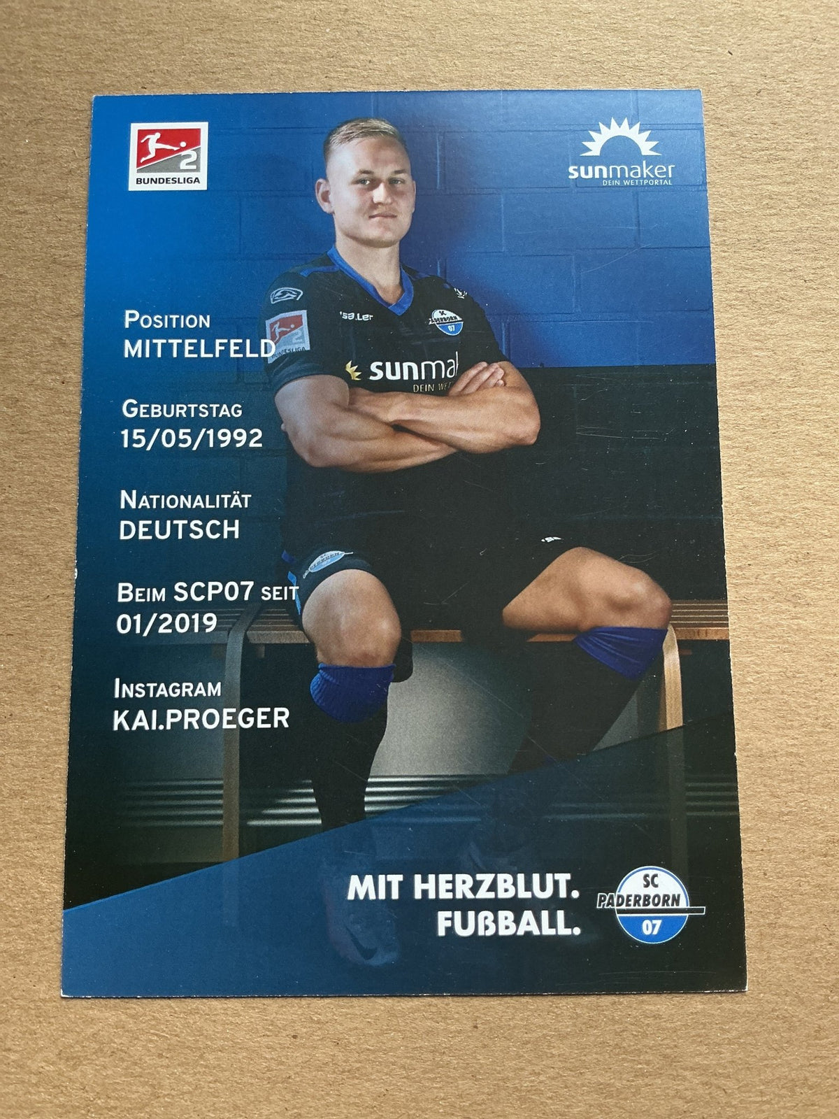 Kai Pröger, Germany 🇩🇪 SC Paderborn 07 2020/21 hand signed - Autographs-World