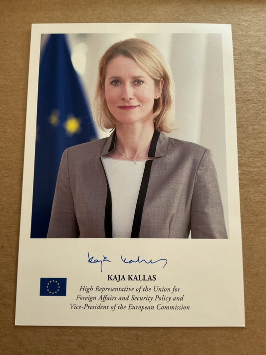 Kaja Kallas, Estonia 🇪🇪 EU Minister Foreign Affairs 2025 hand signed - Autographs-World