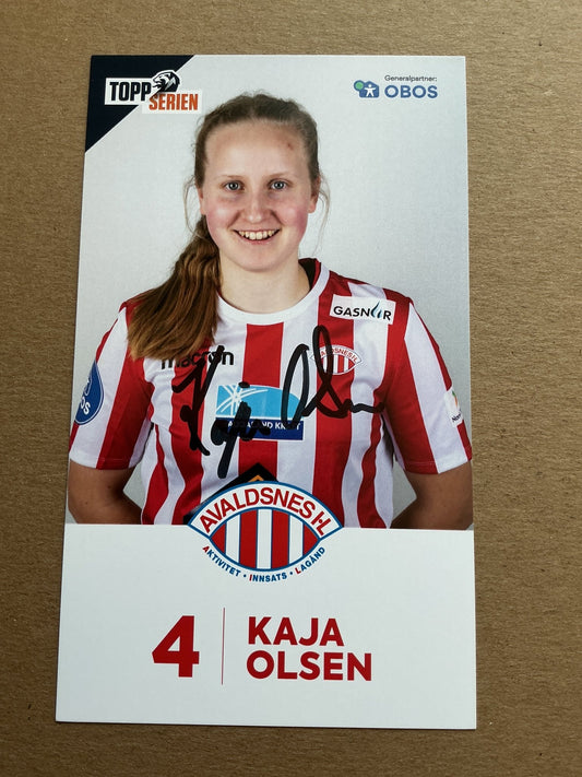 Kaja Olsen, Norway 🇳🇴 Avaldsnes IL 2021/22 hand signed - Autographs-World