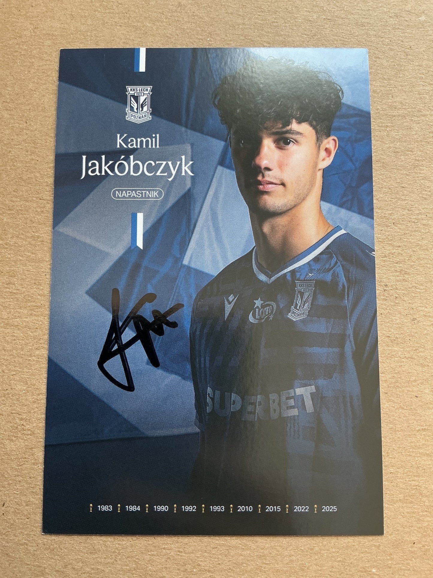 Kamil Jakóbczyk, Poland 🇵🇱 Lech Poznán 2025/26 hand signed - Autographs-World