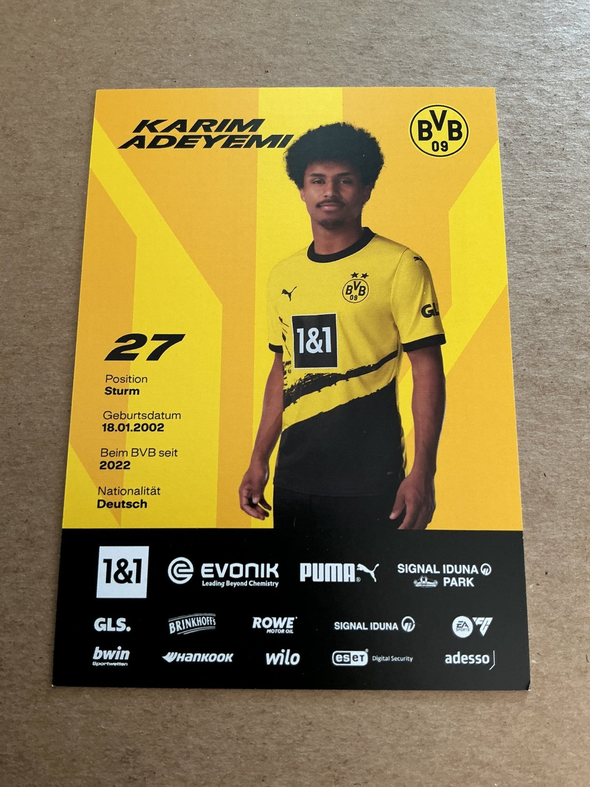 Karim Adeyemi, Germany 🇩🇪 Borussia Dortmund 2023/24 hand signed - Autographs-World