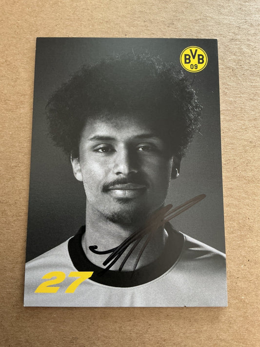 Karim Adeyemi, Germany 🇩🇪 Borussia Dortmund 2023/24 hand signed - Autographs-World