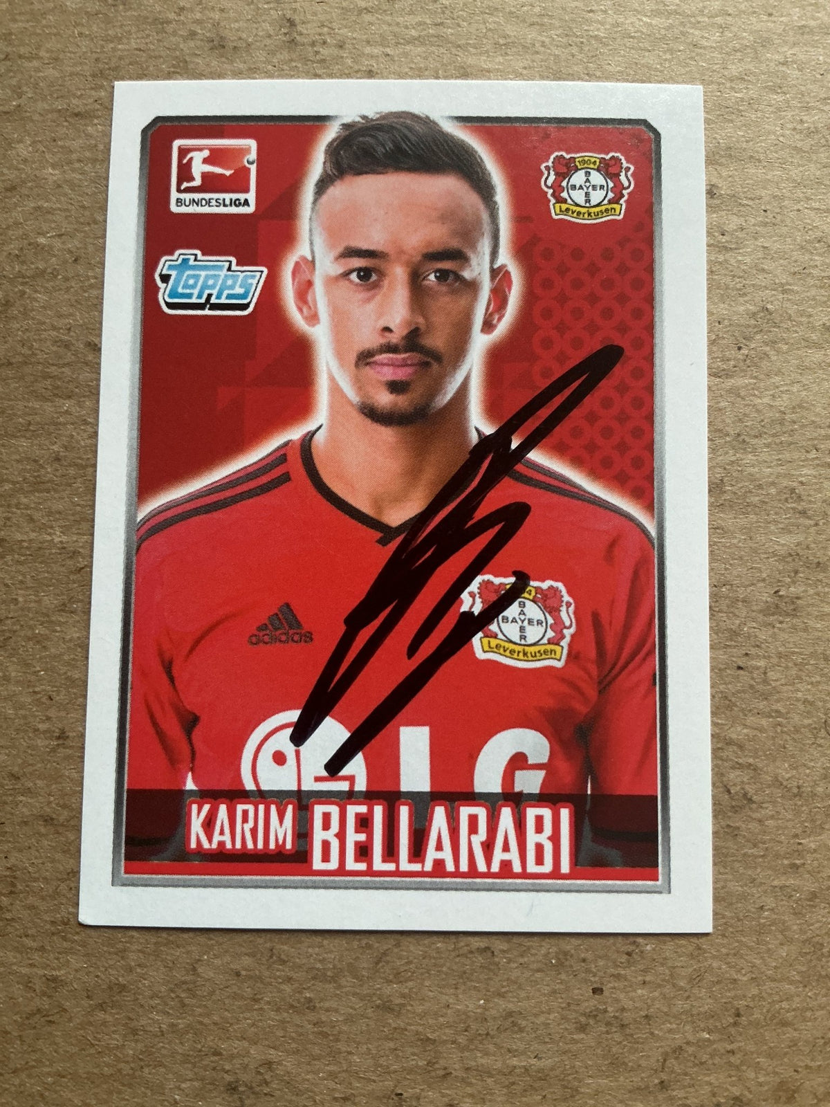Karim Bellarabi, Germany 🇩🇪 Bayer 04 Leverkusen 2014/15 Topps hand signed - Autographs-World