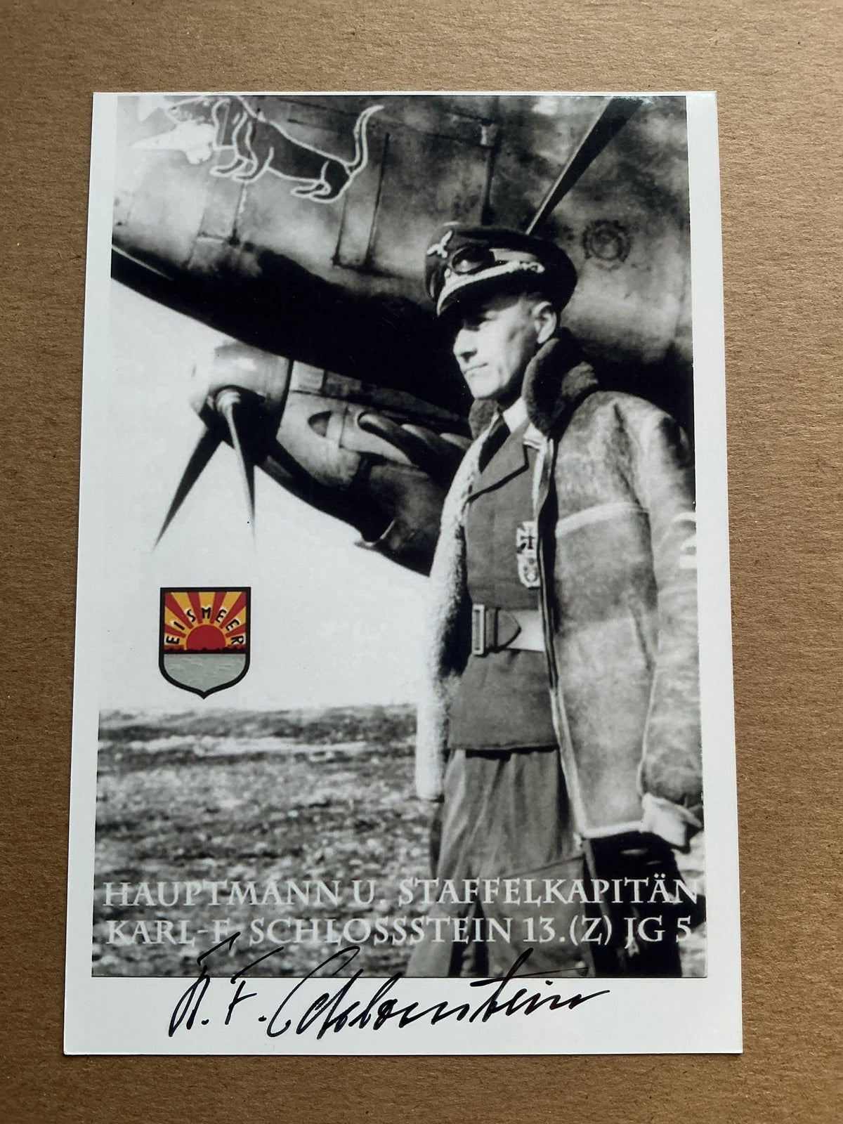 Karl-Friedrich Schlossstein, Germany 🇩🇪 Luftwaffe WW2 hand signed - Autographs-World