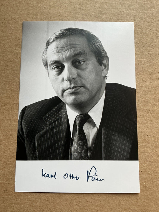 Karl Otto Pöhl, Germany 🇩🇪 President Bundesbank hand signed - Autographs-World