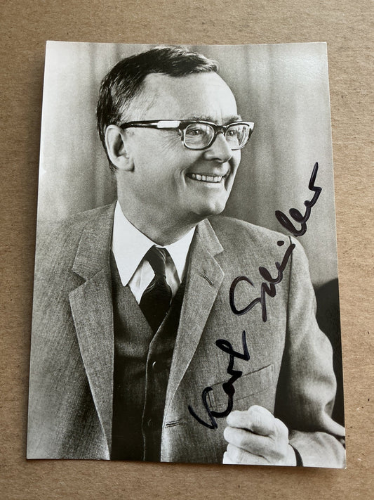 Karl Schiller, Germany 🇩🇪 Minister of Finance hand signed - Autographs-World
