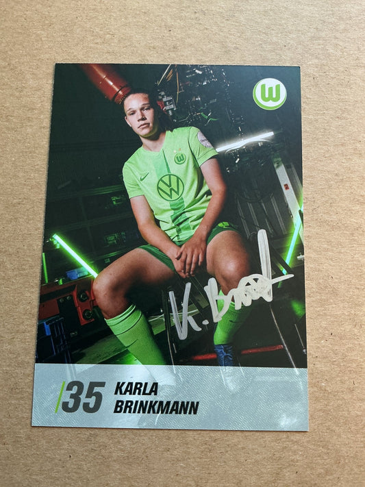 Karla Brinkmann, Germany 🇩🇪 VfL Wolfsburg 2024/25 hand signed - Autographs-World