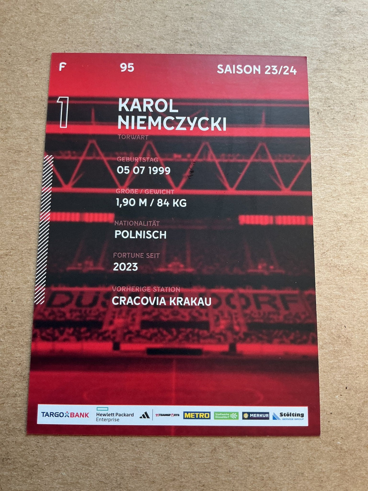 Karol Niemczycki, Poland 🇵🇱 Fortuna Düsseldorf 2023/24 hand signed - Autographs-World