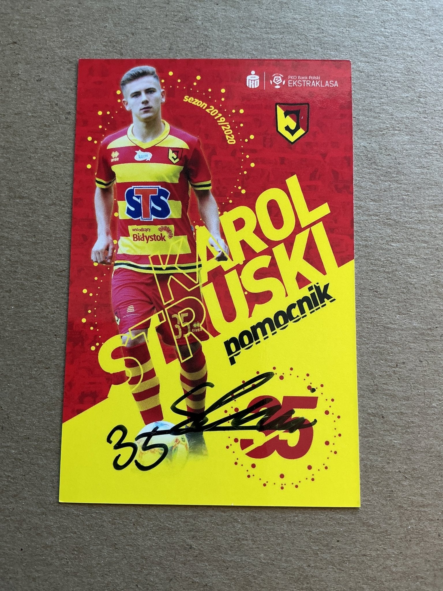 Karol Struski, Poland 🇵🇱 Jagiellonia Bialystok 2019/20 hand signed - Autographs-World