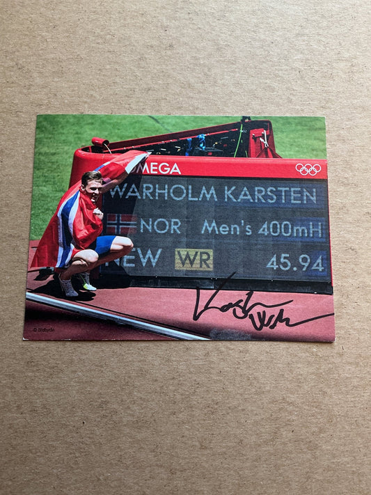 Karsten Warholm, Norway 🇳🇴 Athletics Summer Olympics 2024 hand signed - Autographs-World