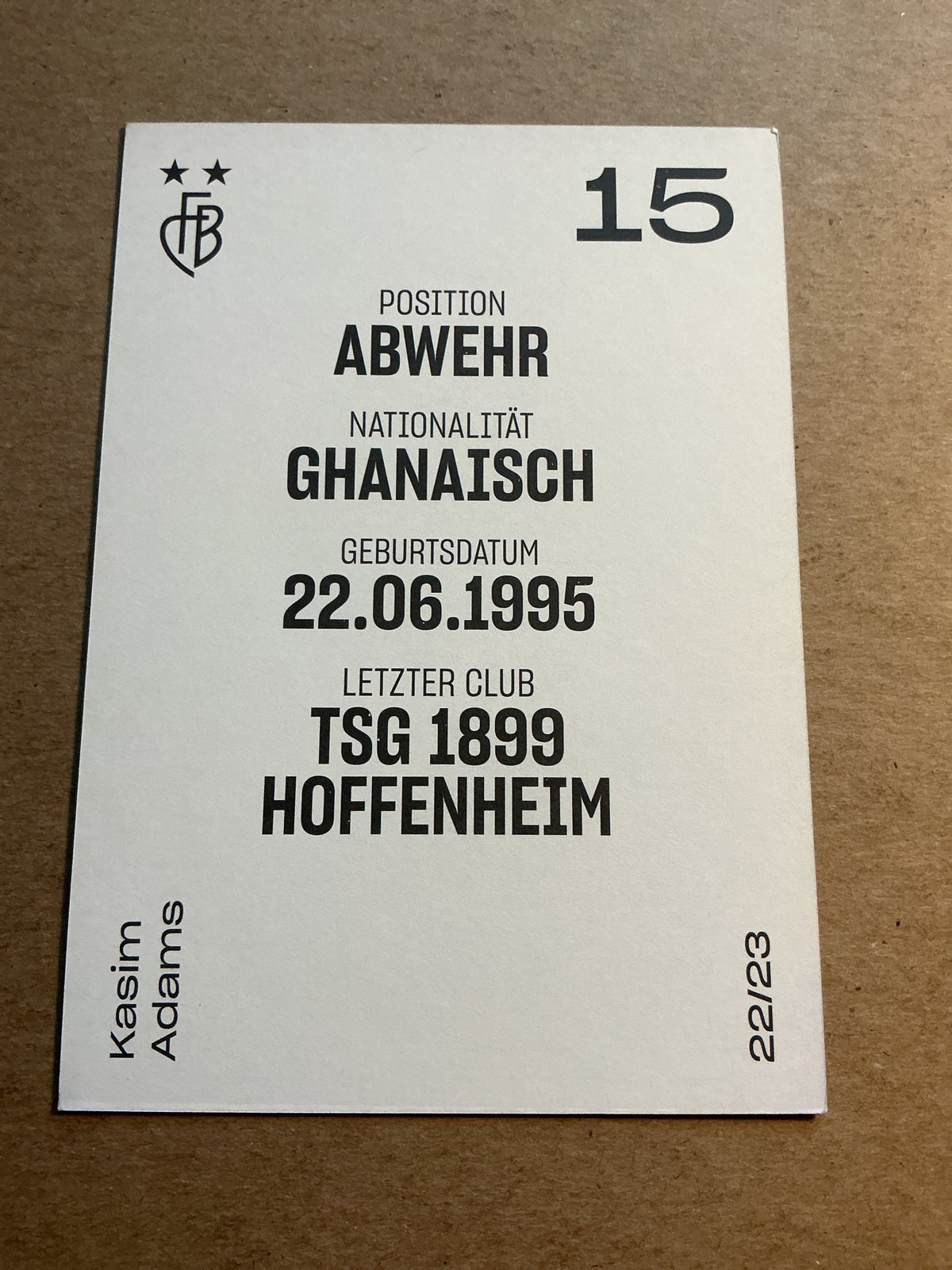 Kasim Adams, Ghana 🇬🇭 FC Basel 2022/23 hand signed - Autographs-World