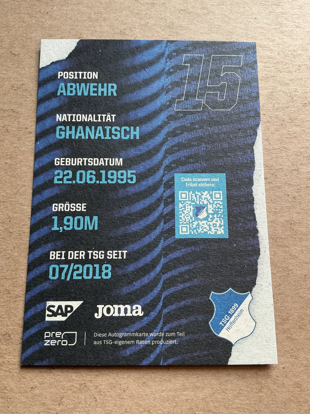 Kasim Adams Nuhu, Ghana 🇬🇭 TSG 1899 Hoffenheim 2021/22 hand signed - Autographs-World