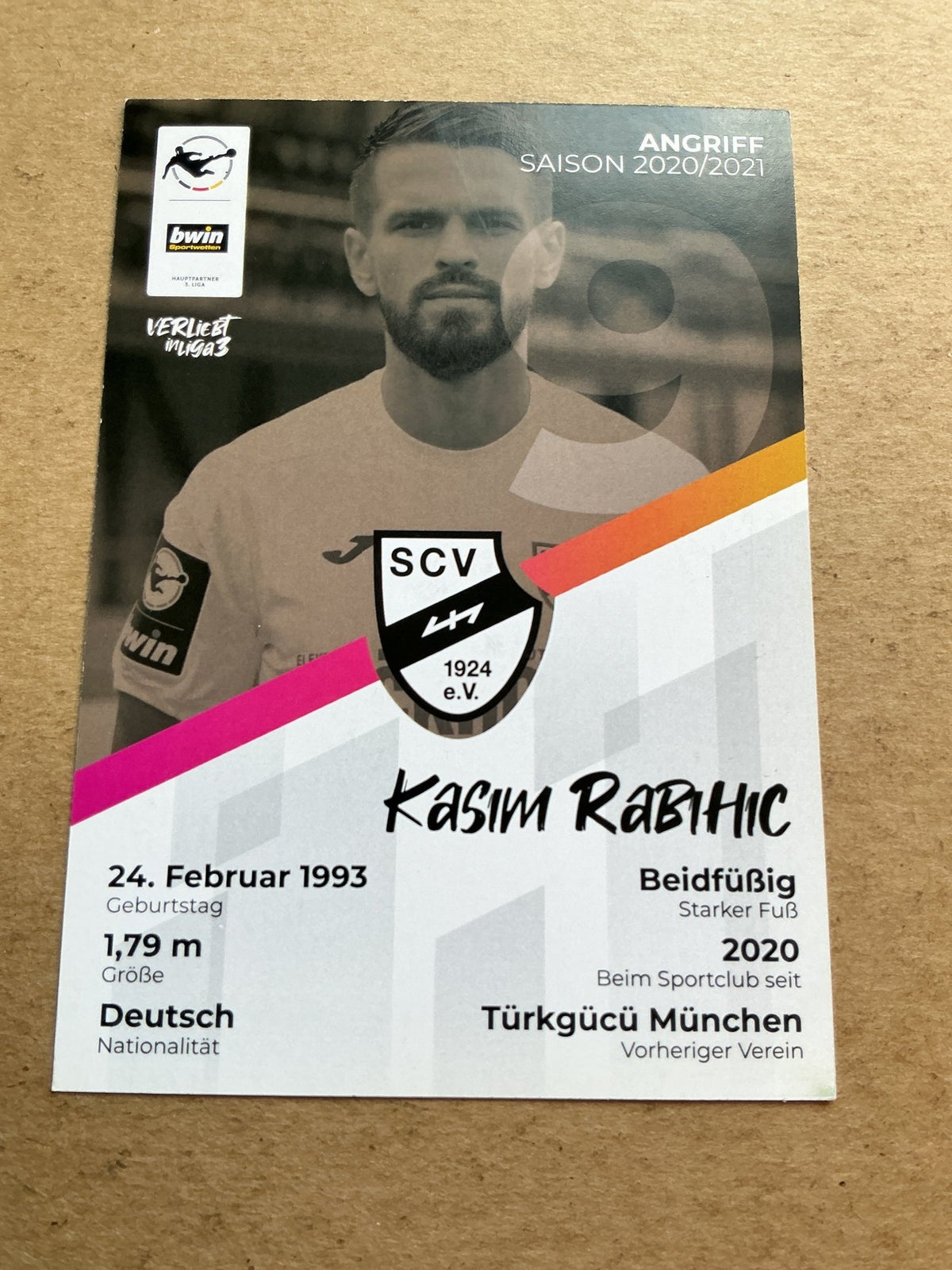 Kasim Rabihic, Germany 🇩🇪 SC Verl 2020/21 hand signed - Autographs-World