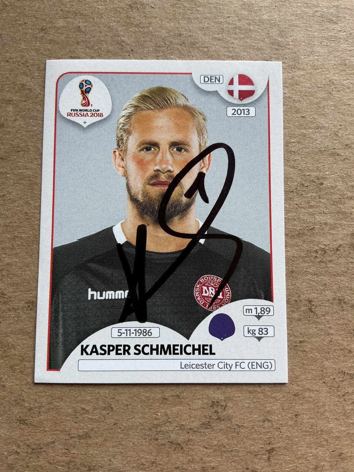 Kasper Schmeichel, Denmark 🇩🇰 FIFA World Cup 2018 Panini hand signed - Autographs-World