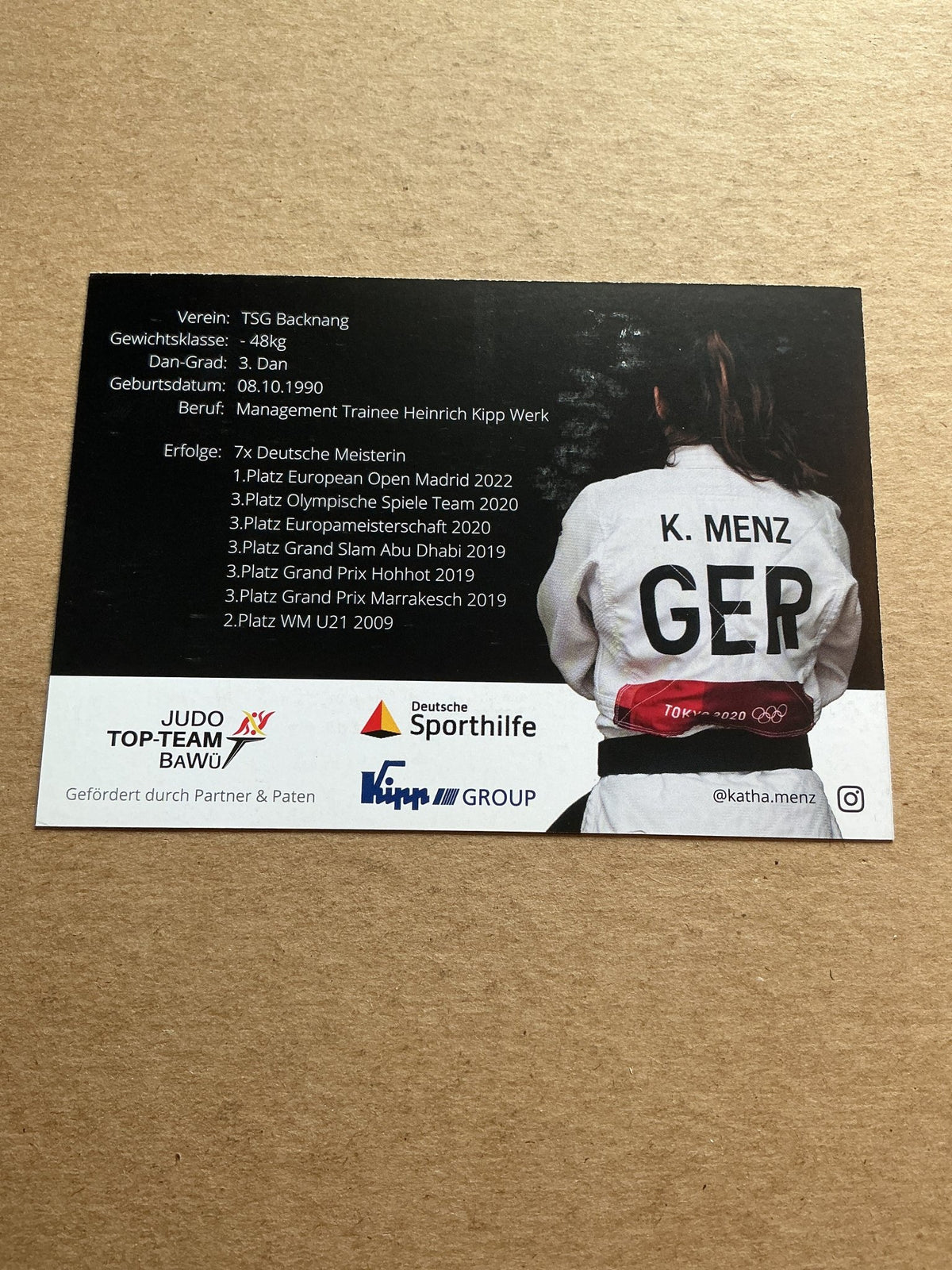 Katharina Menz, Germany 🇩🇪 Judo Summer Olympics 2024 hand signed - Autographs-World